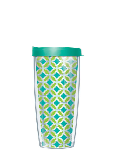 16oz Tumbler - R Teal and Lime Grn w/ Teal Lid 02-ROU9