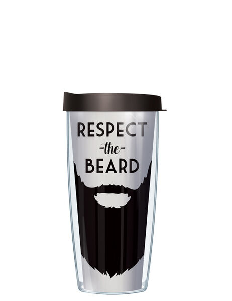 16oz Short Tumbler - Respect the Beard without lid 01-RTB