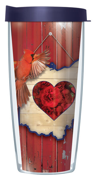 28oz Mega Tumbler - Ohio State Bird & Flower w/ Navy Lid H2-SBF-OH