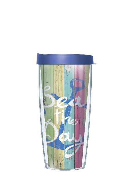 18oz Handle Mug - Seas the Day w/ Black Lid 06-SDA