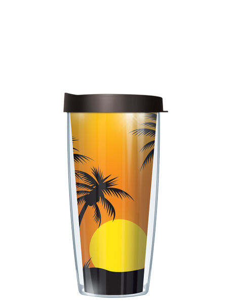 28oz Mega Tumbler - Tropical Skies Orange #1495 w/ Black Lid H2-SKI1495