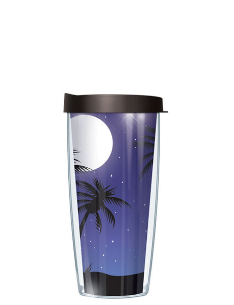 18oz Handle Mug - Tropical Skies Purple #5275 w/ Black Lid 06-SKI5275