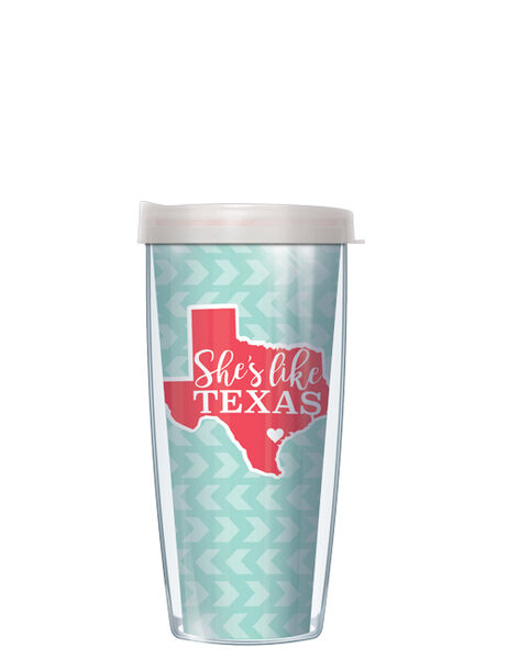 16oz Short Tumbler - She's Like Texas without lid 01-SLT