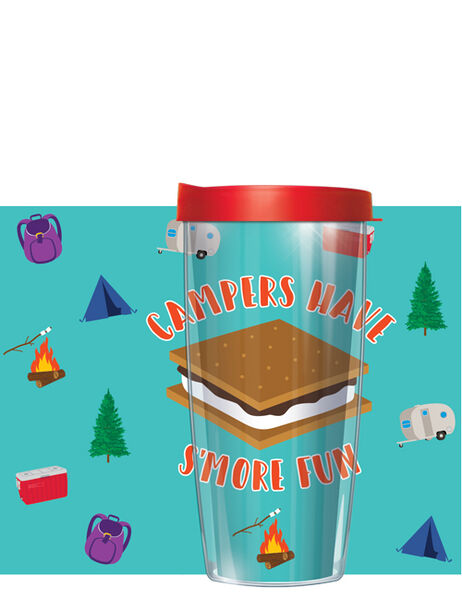 22oz Tumbler - Campers Have Smore Fun w/ Red Lid 08-SMO