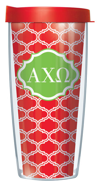 16oz Short Tumbler - Alpha Chi Omega Duofoil without lid 01-SOR-ACO1