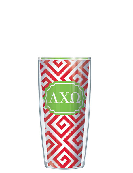 28oz Sport Tumbler - Alpha Chi Omega Greek Key w/ Gray Lid ST-SOR-ACO3