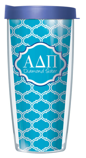 18oz Handle Mug - Alpha Delta Pi Diamond Sister Duofoil w/ Black Lid 06-SOR-ADP1D