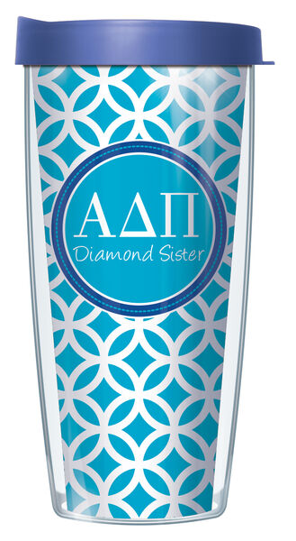 28oz Sport Tumbler - Alpha Delta Pi Diamond Sister Roundabout w/ Gray Lid ST-SOR-ADP2D