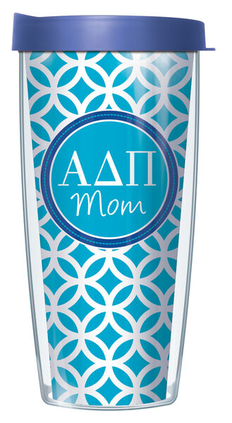 22oz Tumbler - Alpha Delta Pi Mom Roundabout w/ Blue Lid 08-SOR-ADP2M