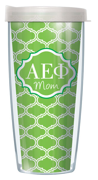 28oz Mega Tumbler - Alpha Epsilon Phi Mom Duofoil w/ Clear Lid H2-SOR-AEP1M