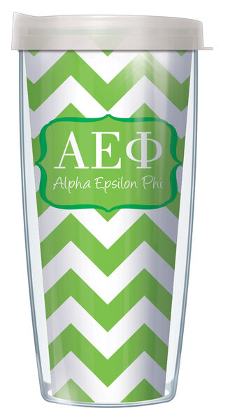 16oz Short Tumbler - Alpha Epsilon Phi Chevron without lid 01-SOR-AEP9