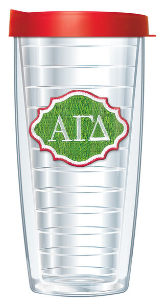 18oz Handle Mug - Alpha Gamma Delta Patch w/ Black Lid 06-SOR-AGD-E