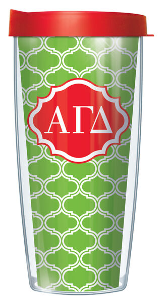 28oz Mega Tumbler - Alpha Gamma Delta Duofoil w/ Red Lid H2-SOR-AGD1