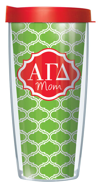 16oz Tumbler - Alpha Gamma Delta Mom Duofoil w/ Red Lid 02-SOR-AGD1M