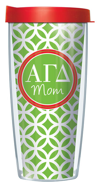 24oz Flareside Tumbler - Alpha Gamma Delta Mom Roundabout w/ Red Lid 24F-SOR-AGD2M