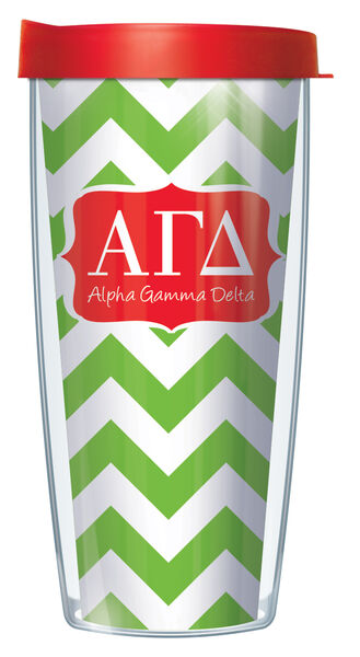 28oz Sport Tumbler - Alpha Gamma Delta Chevron w/ Gray Lid ST-SOR-AGD9