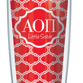 16oz Short Tumbler - Alpha Omicron Pi Little Sister Duofoil without lid 01-SOR-AOP1L