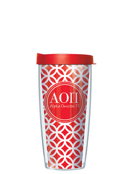 18oz Handle Mug - Alpha Omicron Pi Roundabout w/ Black Lid 06-SOR-AOP2