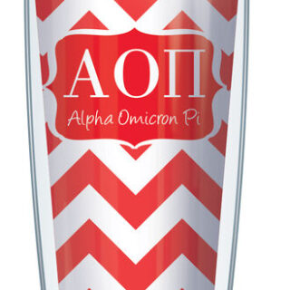 18oz Handle Mug - Alpha Omicron Pi Chevron w/ Black Lid 06-SOR-AOP9