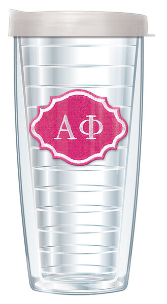 28oz Mega Tumbler - Alpha Phi Patch w/ Clear Lid H2-SOR-AP-E