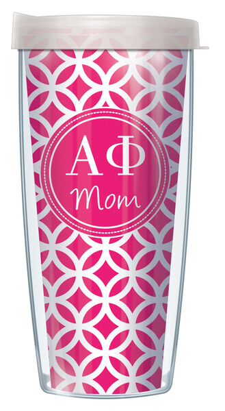 28oz Mega Tumbler - Alpha Phi Mom Roundabout w/ Clear Lid H2-SOR-AP2M