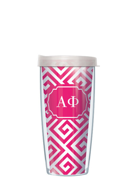 28oz Sport Tumbler - Alpha Phi Greek Key w/ Gray Lid ST-SOR-AP3