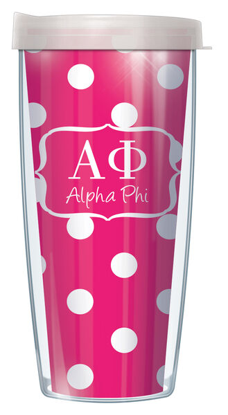 24oz Flareside Tumbler - Alpha Phi Dots w/ Black Lid 24F-SOR-AP8