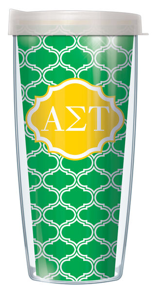 16oz Short Tumbler - Alpha Sigma Tau Duofoil without lid 01-SOR-AST1