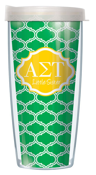 24oz Flareside Tumbler - Alpha Sigma Tau Little Sister Duofoil w/ Black Lid 24F-SOR-AST1L