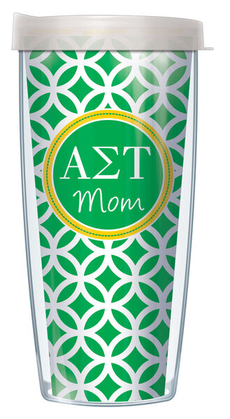 28oz Mega Tumbler - Alpha Sigma Tau Mom Roundabout w/ Clear Lid H2-SOR-AST2M