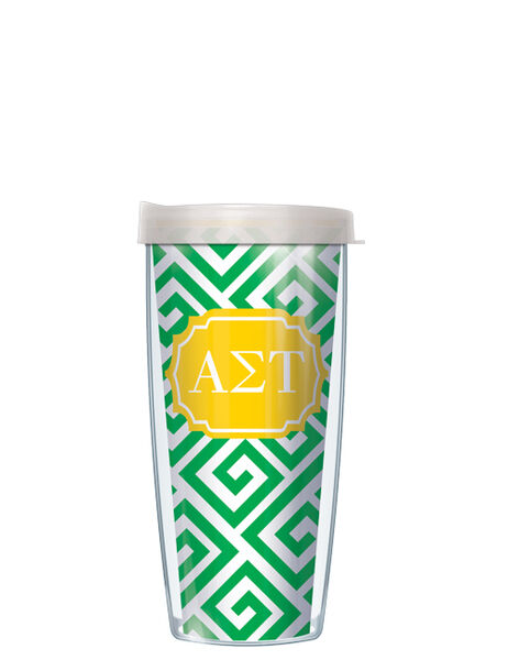 18oz Handle Mug - Alpha Sigma Tau Greek Key w/ Black Lid 06-SOR-AST3