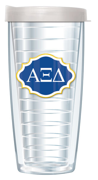 18oz Handle Mug - Alpha Xi Delta Patch w/ Black Lid 06-SOR-AXD-E