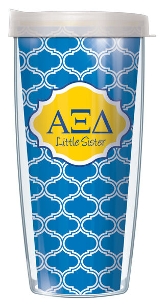 28oz Mega Tumbler - Alpha Xi Delta Little Sister Duofoil w/ Clear Lid H2-SOR-AXD1L