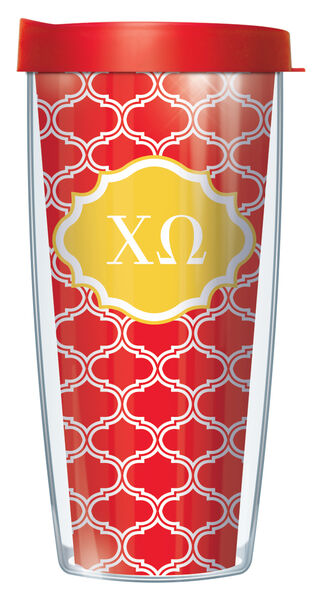 28oz Sport Tumbler - Chi Omega Duofoil w/ Gray Lid ST-SOR-CO1