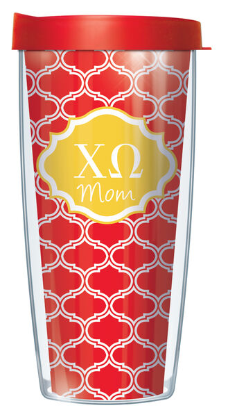 18oz Handle Mug - Chi Omega Mom Duofoil w/ Black Lid 06-SOR-CO1M