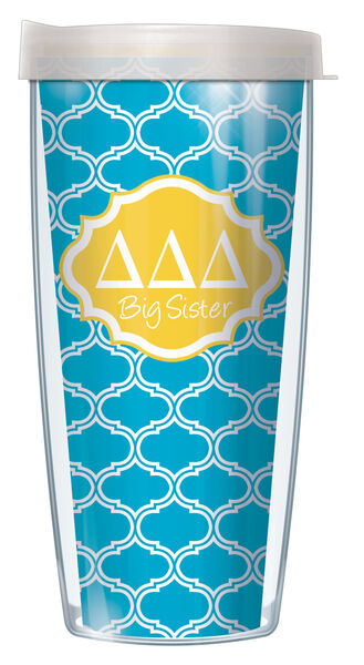 16oz Tumbler - Delta Delta Delta Big Sister Duofoil w/ Clear Lid 02-SOR-DDD1B