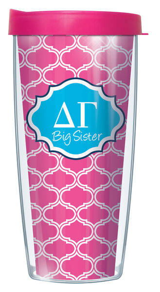 28oz Sport Tumbler - Delta Gamma Big Sister Duofoil w/ Gray Lid ST-SOR-DG1B