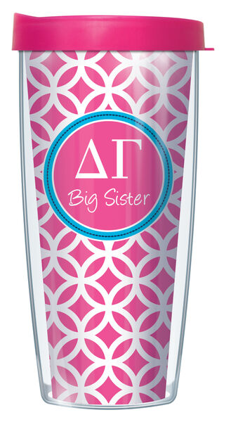 24oz Flareside Tumbler - Delta Gamma Big Sister Roundabout w/ Black Lid 24F-SOR-DG2B