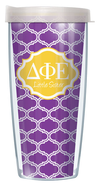 16oz Short Tumbler - Delta Phi Epsilon Little Sister Duofoil without lid 01-SOR-DPE1L