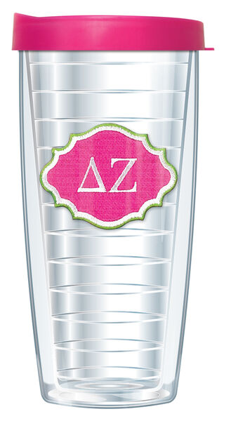 28oz Mega Tumbler - Delta Zeta Patch w/ Pink Lid H2-SOR-DZ-E