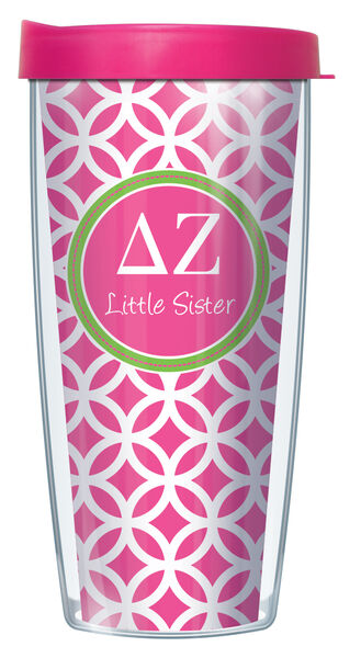 24oz Flareside Tumbler - Delta Zeta Little Sister Roundabout w/ Black Lid 24F-SOR-DZ2L