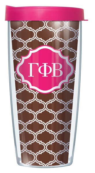 28oz Sport Tumbler - Gamma Phi Beta Duofoil w/ Gray Lid ST-SOR-GPB1