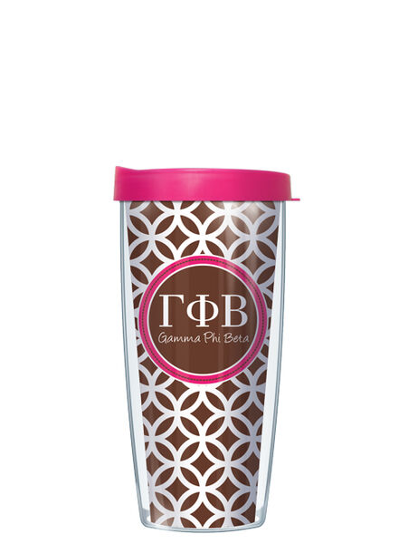 18oz Handle Mug - Gamma Phi Beta Roundabout w/ Black Lid 06-SOR-GPB2