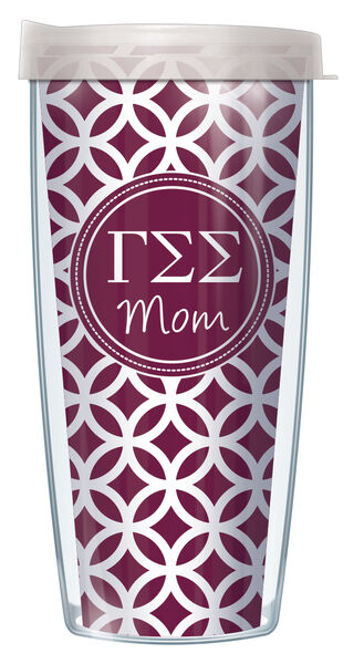 24oz Flareside Tumbler - Gamma Sigma Sigma Mom Roundabout w/ Black Lid 24F-SOR-GSS2M