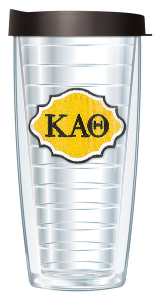 18oz Handle Mug - Kappa Alpha Theta Patch w/ Black Lid 06-SOR-KAT-E