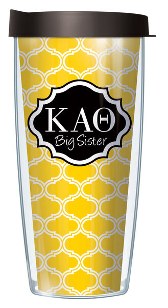 28oz Mega Tumbler - Kappa Alpha Theta Big Sister Duofoil w/ Black Lid H2-SOR-KAT1B