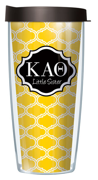 28oz Mega Tumbler - Kappa Alpha Theta Little Sister Duofoil w/ Black Lid H2-SOR-KAT1L