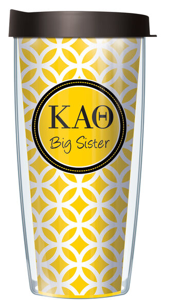 22oz Tumbler - Kappa Alpha Theta Big Sister Roundabout w/ Black Lid 08-SOR-KAT2B