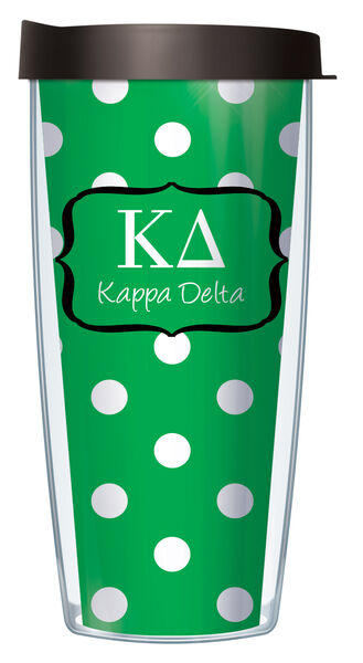 22oz Tumbler - Kappa Delta Dots w/ Black Lid 08-SOR-KD8