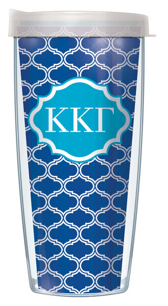 16oz Tumbler - Kappa Kappa Gamma Duofoil w/ Clear Lid 02-SOR-KKG1